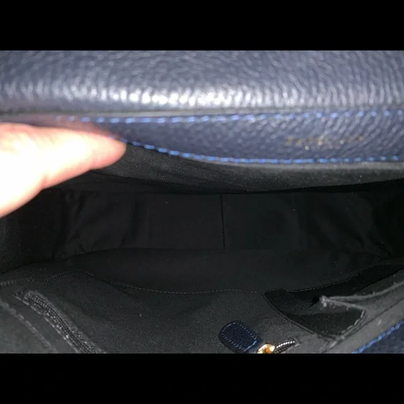 DeMellier Midnight Blue Satchel with Gold Details - Picture 8 of 10